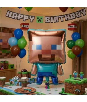 Minecraft Steve Şekilli Folyo Balon