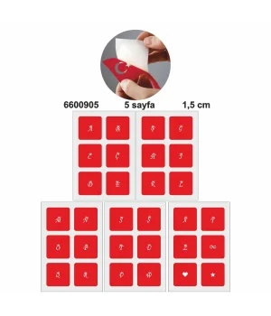 Mini Taçlı Harf  Dövme Şablonu Seti
