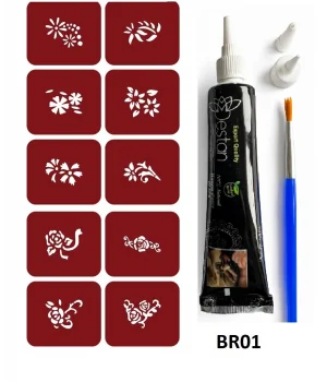 Minimal Kınalı Geçici Dövme Yapma Seti br001k