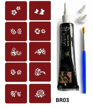 Minimal Kınalı Geçici Dövme Yapma Seti br003k