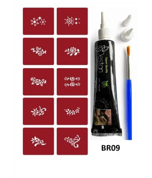 Minimal Kınalı Geçici Dövme Yapma Seti br009k