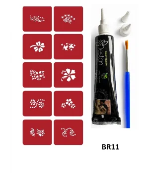 Minimal Kınalı Geçici Dövme Yapma Seti br011k