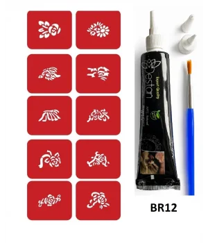 Minimal Kınalı Geçici Dövme Yapma Seti br012k