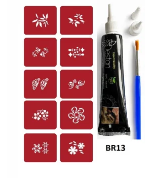 Minimal Kınalı Geçici Dövme Yapma Seti br013k