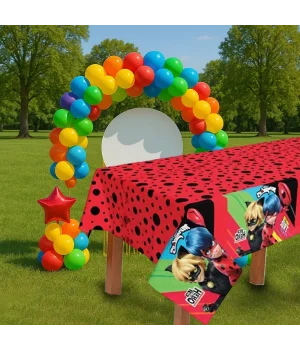 Miraculous Super Heroez Team Plastik Masa Örtüsü