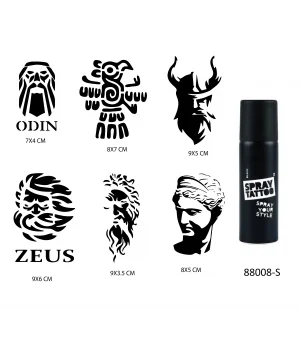 Mitolojik Desenler Geçici Sprey Dövme Seti Spray Tatto