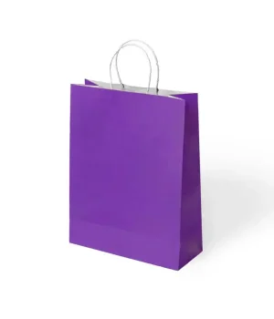 Mor Büküm Saplı Kraft Çanta 25x31cm