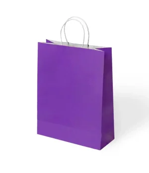 Mor Büküm Saplı Kraft Çanta 31x41cm