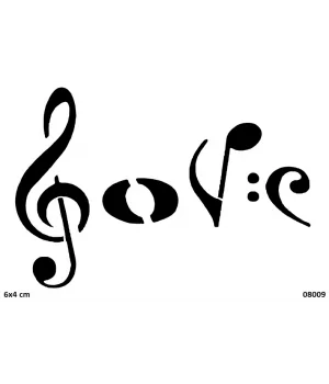 Müzik Ve Aşk Geçici Dövme Şablonu