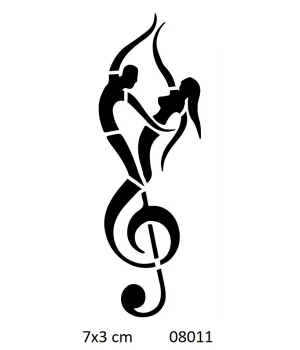 Müzik Ve Dans Geçici Dövme Şablonu