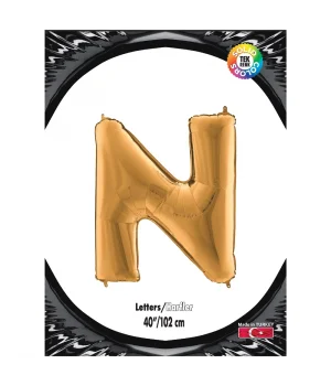 N Harf Altın Folyo Balon 40