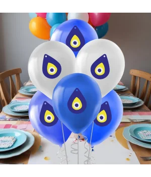 Nazar Boncuğu Baskılı Pastel Balon 12