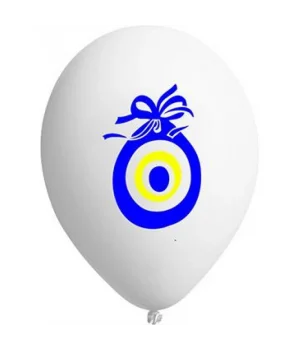 Nazar boncuklu beyaz Balon (100lü)