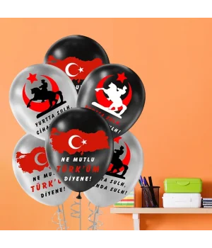 Ne Mutlu TÜRKÜM Diyene Baskılı Metalik Balon 12