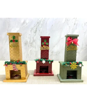 Noel Temalı Polyester Şömine Tütsülük İk023