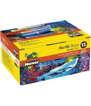 Nova Color Akrilik Boya Seti 12 Renk x 30 ml. Şişe