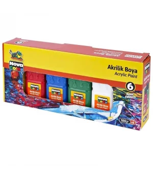 Nova Color Akrilik Boya Seti 6 Renk x 100 gr.