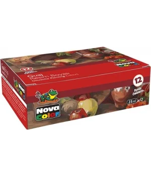 Nova Color Guaj Boya Seti 12 Renk x 25 ml. Şişe
