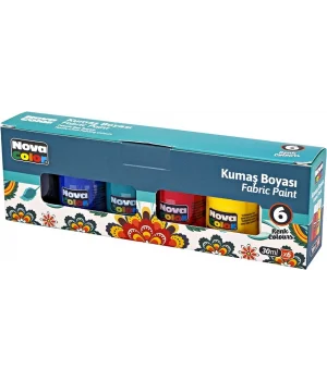 Nova Color Kumaş Boyası Seti 6 Renk x 30 ml.
