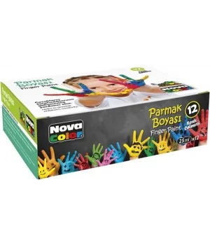 Nova Color Parmak Boyası 12 Renk x 25 ml.