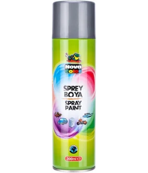 Nova Color Sprey Boya 200 ml. METALİK GÜMÜŞ