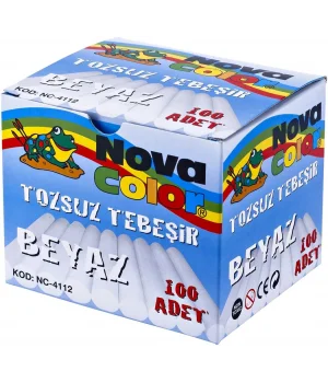 Nova Color Tozsuz Tebeşir Beyaz 100lü