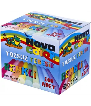 Nova Color Tozsuz Tebeşir Renkli 100lü