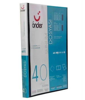 Önder Sunum Dosyası Önü Cepli A4 40Lı Siyah