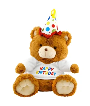 Oturan Happy Birthday Peluş Ayı 40cm