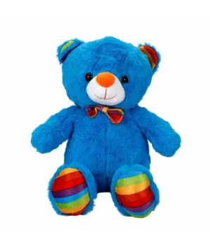 Oturan Kurdeleli Renkli Peluş Ayı 30 cm