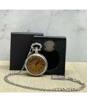 Özel Kutulu Camlı Gümüş Köstekli Saat Alk4661