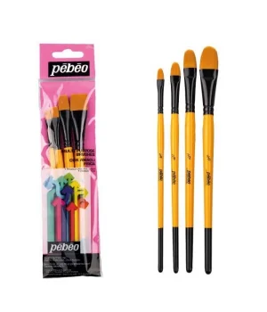 Pebeo 4lü Düz Fırça Seti (1/4,3/8,1/2,5/8) SET-10