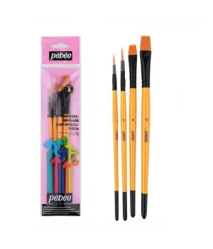 Pebeo 4lü Fırça Seti (Yuvarlak 3 ve 5, Düz 8 ve 12) SET-5