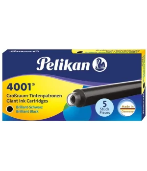 Pelikan 4001 Uzun Dolma Kalem Kartuşu 5li Kutu SİYAH
