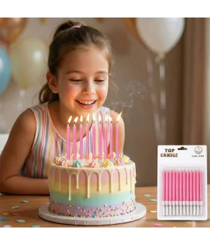 Pembe Doğum Günü Mumu Seti 12 Parça