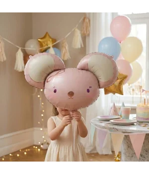 Pembe Fare Şekilli Folyo Balon