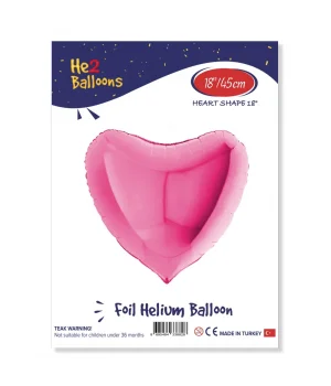 Pembe Kalp Folyo Balon 18