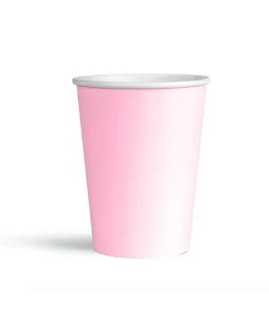 Pembe Makaron Karton Bardak