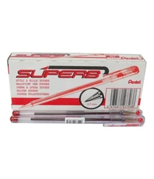 Pentel BK77 Yağ Bazlı Roller Tükenmez Kalem KIRMIZI 12li Kutu