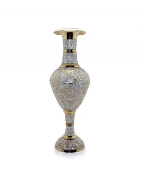 Pirinç Sedefli Vazo 45 Cm KSK129