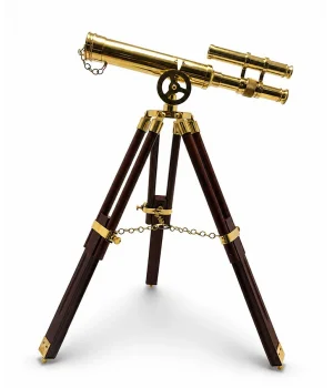 Pirinç Tripod Teleskop Ahşap Ayaklı 1479