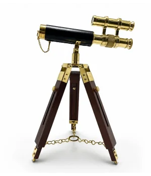 Pirinç Tripod Teleskop Dekoru Ahşap Ayaklı Nı5392B