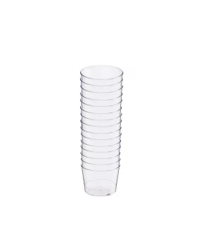Plastik Kristal Silindir Tatlı Kasesi 180cc 15li