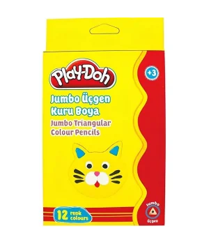 Play-Doh 12 Renk Jumbo Üçgen Kuru Boya