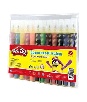 Play-Doh 12 Renk Üçgen Fırça Uçlu Kalem Pp Kutu