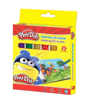 Play-Doh 6 Renk Simli Keçeli Kalem KE015