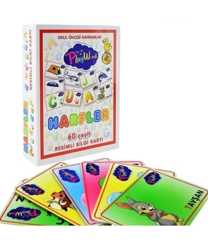 Playwood Eğitici Resimli Bilgi Kartı Harfler