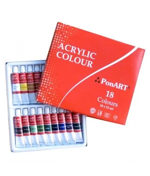 Ponart - Kosida Troya Akrilik Boya Seti 18 Renk x 12 ml.