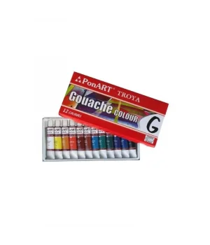 Ponart - Kosida Troya Guaj Boya Seti 12 Renk x 12 ml.