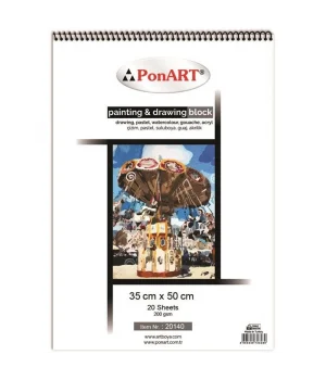Ponart Painting & Drawing Block Resim Defteri 35x50 cm. 20 Sayfa 20140